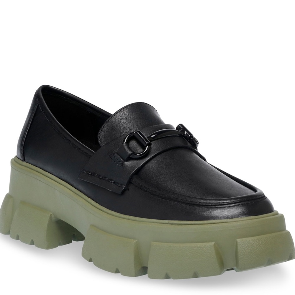 Steve Madden black and green platform creepers